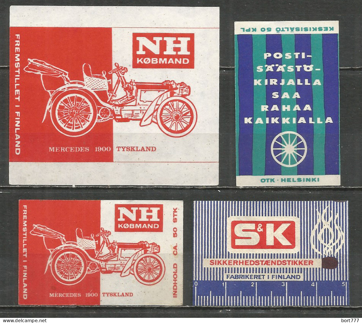 Finland 4 Old Matchbox Labels - Zündholzschachteletiketten