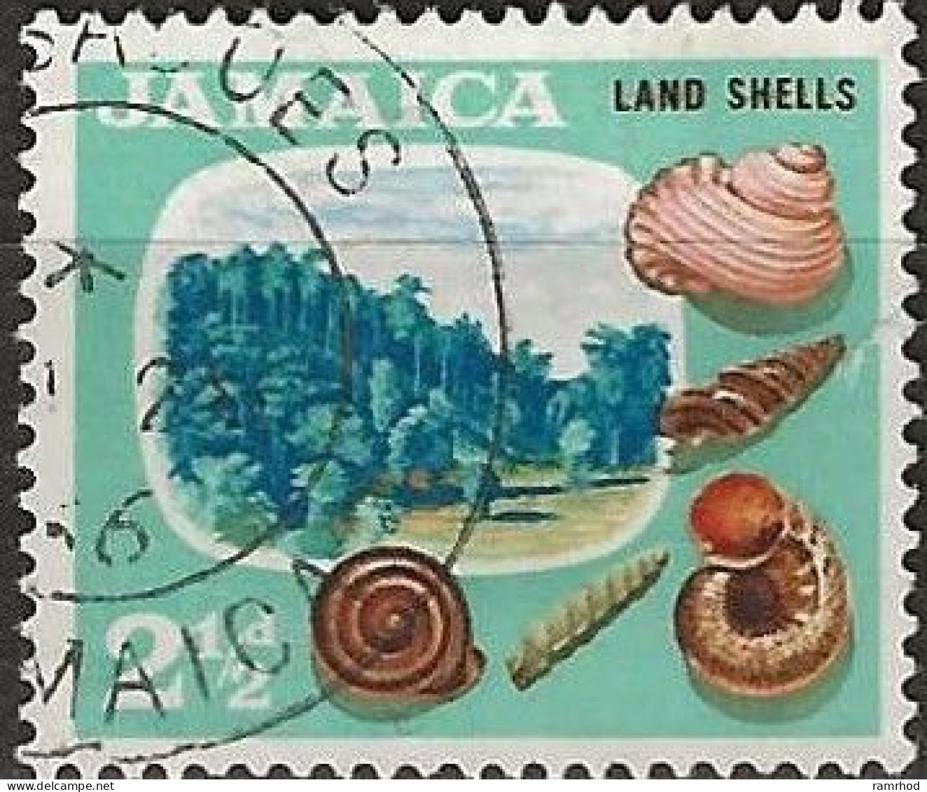 JAMAICA 1964 Land Shells - 2 1/2 D - Multicoloured FU - Jamaica (1962-...)