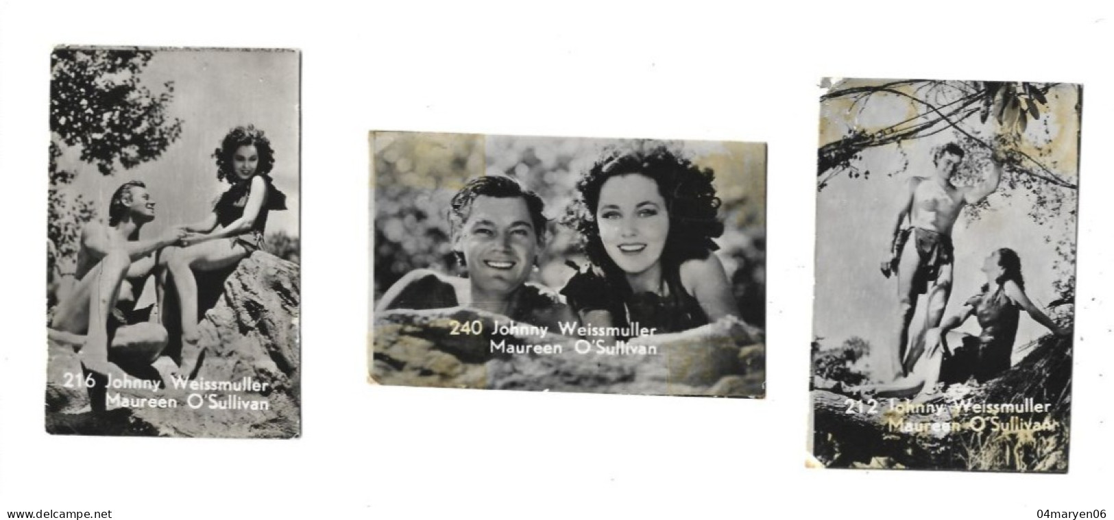 ***  3 X CHROMO  ***  -    JOHNNY  WEISMULLER  &  MAUREEN  O'SULLIVAN  -   Zie / Voir Scan's - Other & Unclassified