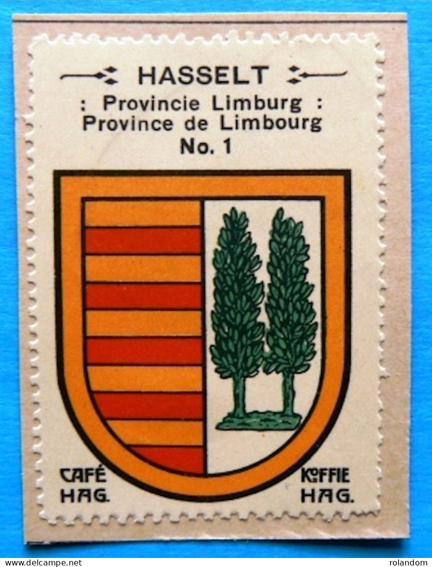 Limburg Limbourg N001 Hasselt Timbre Vignette 1930 Café Hag Armoiries Blason écu TBE - Tee & Kaffee