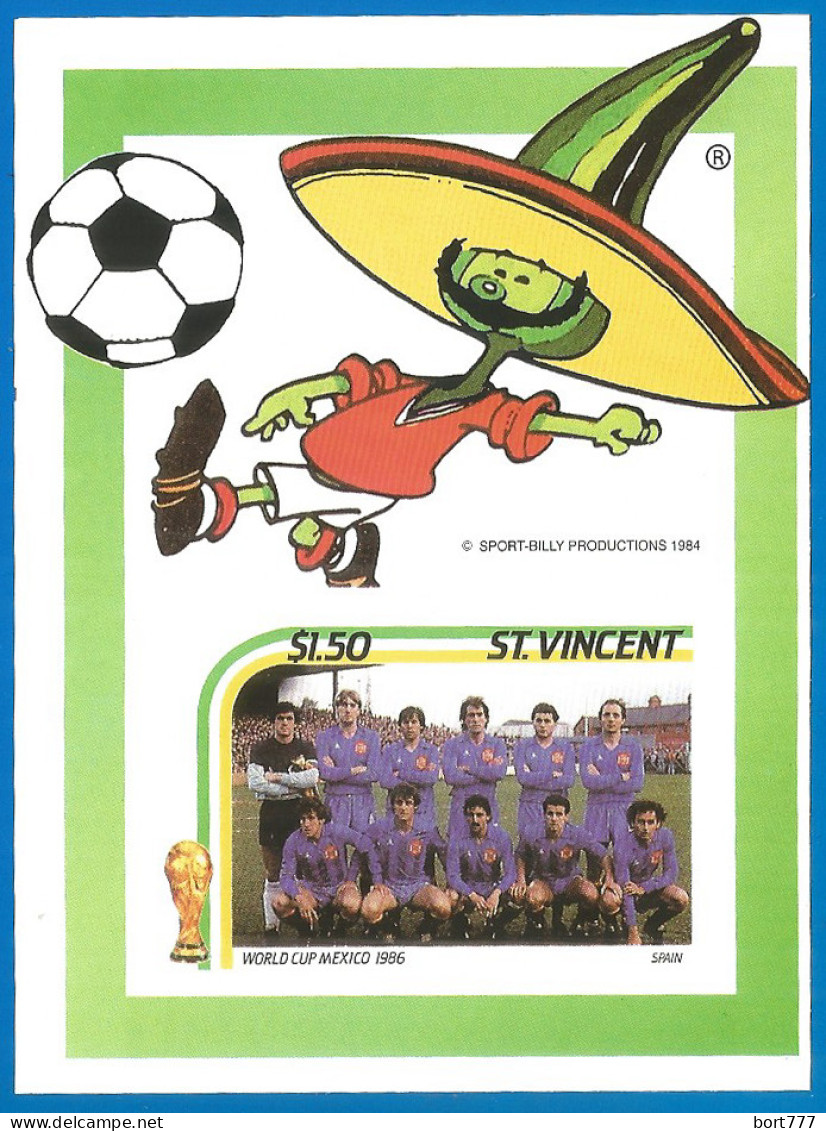 Saint Vincent 1986 Mint Block MNH (**) Mexico'86 Football - St.Vincent (1979-...)