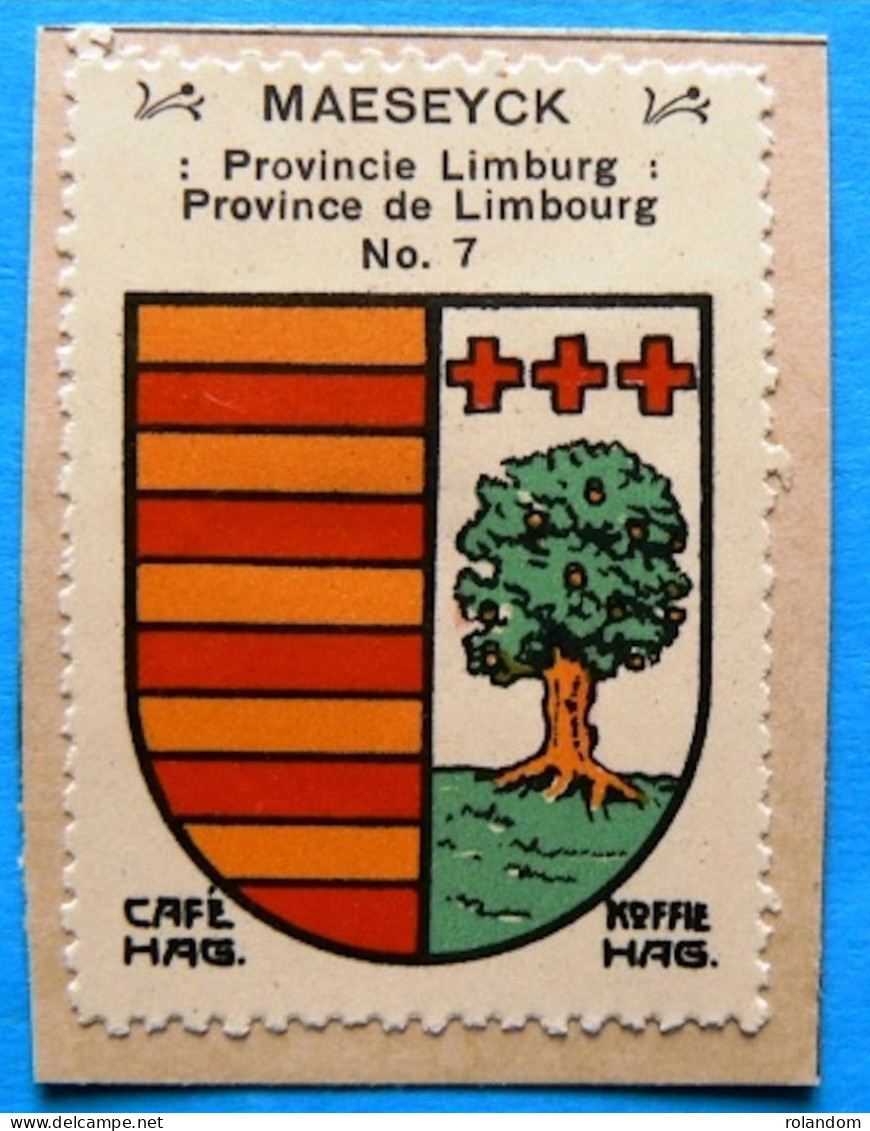 Limburg Limbourg N007 Maesyck Maaseik Timbre Vignette 1930 Café Hag Armoiries Blason écu TBE - Tee & Kaffee