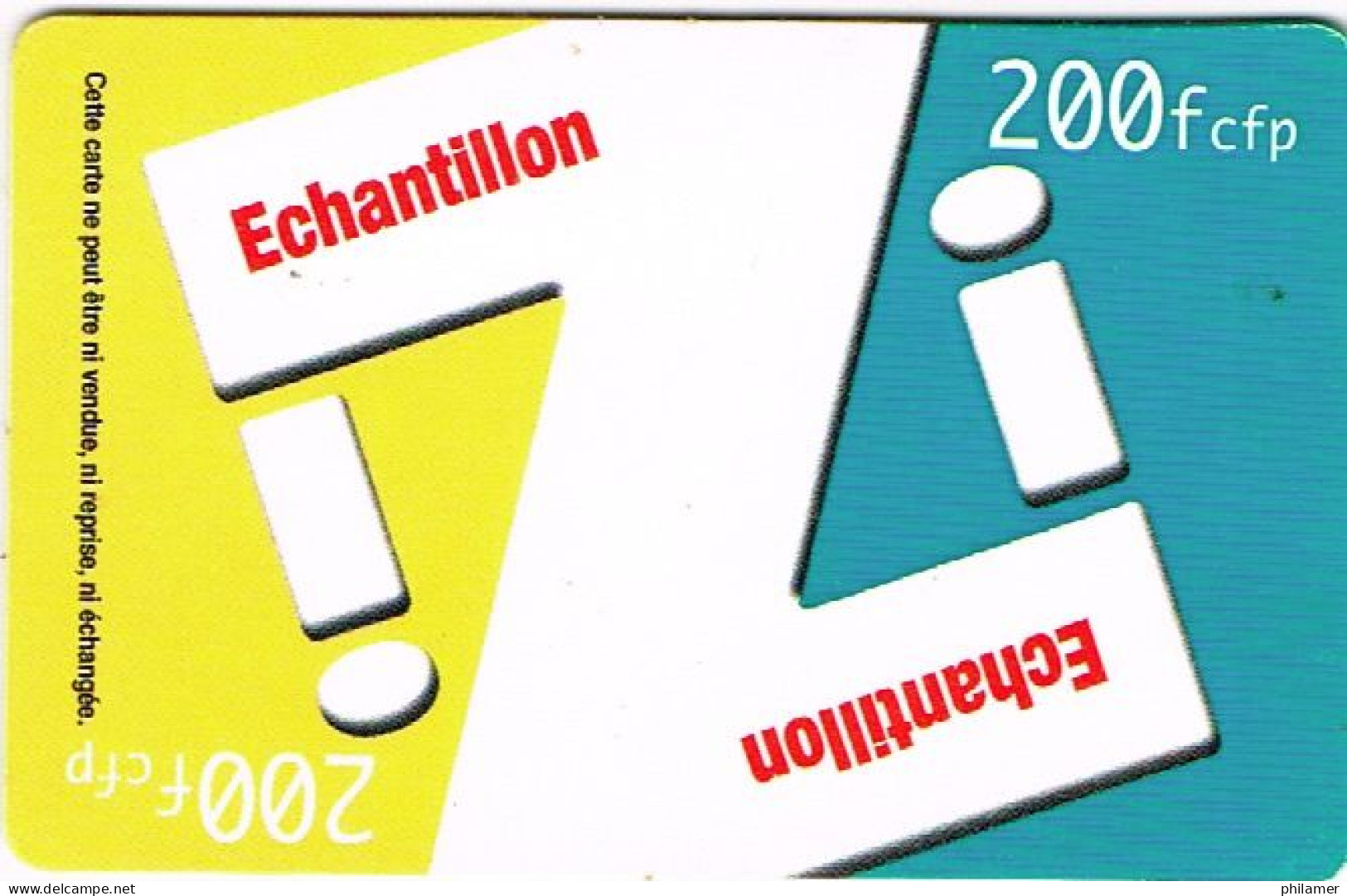 Nouvelle Caledonie Caledonie Telecarte Phonecard Prepayee IZI 200 Francs Generique Echantillon Ex 2002 Ut BE - Neukaledonien