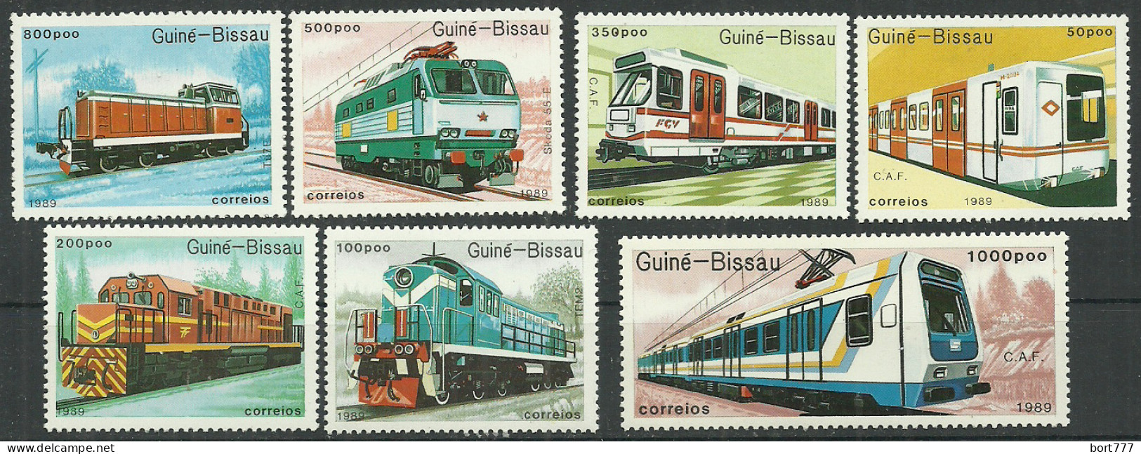 Guinea-Bissau 1989 Year , Mint Stamps MNH(**)  Trains - Guinea-Bissau