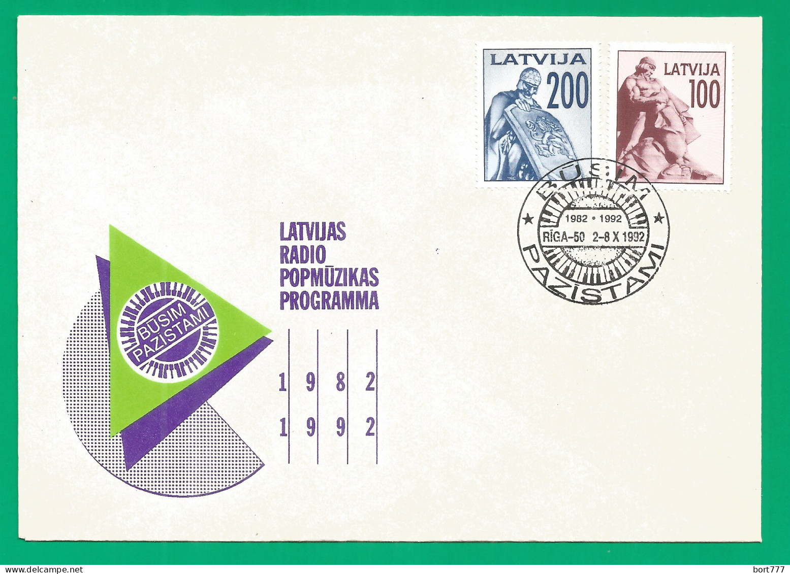 Latvia Mint Cover 1992 Year Radio Program - Latvia