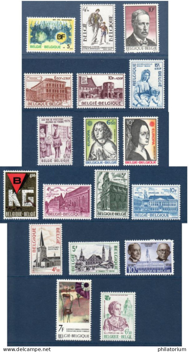 Belgique, België, **, Yv 1750 à 1767, Mi 1809 à 1828, SG 2382 à 2398, - Unused Stamps