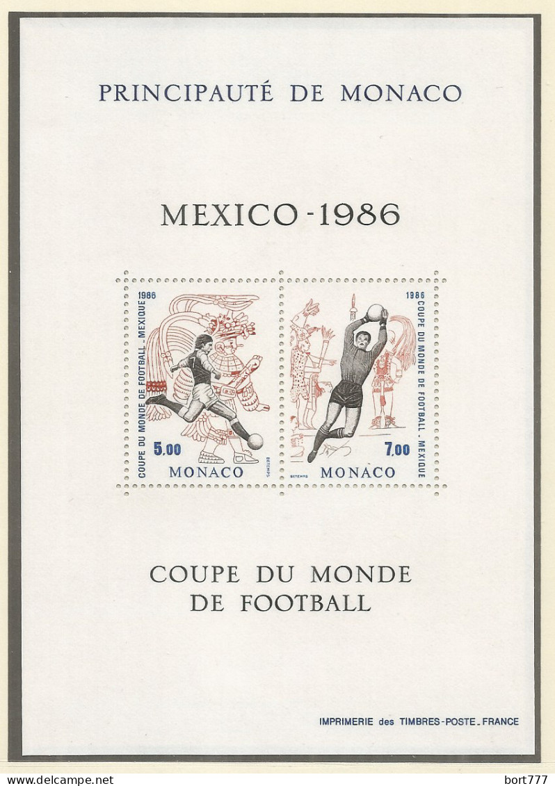 Monaco 1986 Year., S/S Block Mint MNH (**) - Sports Soccer Footboll - Blokken