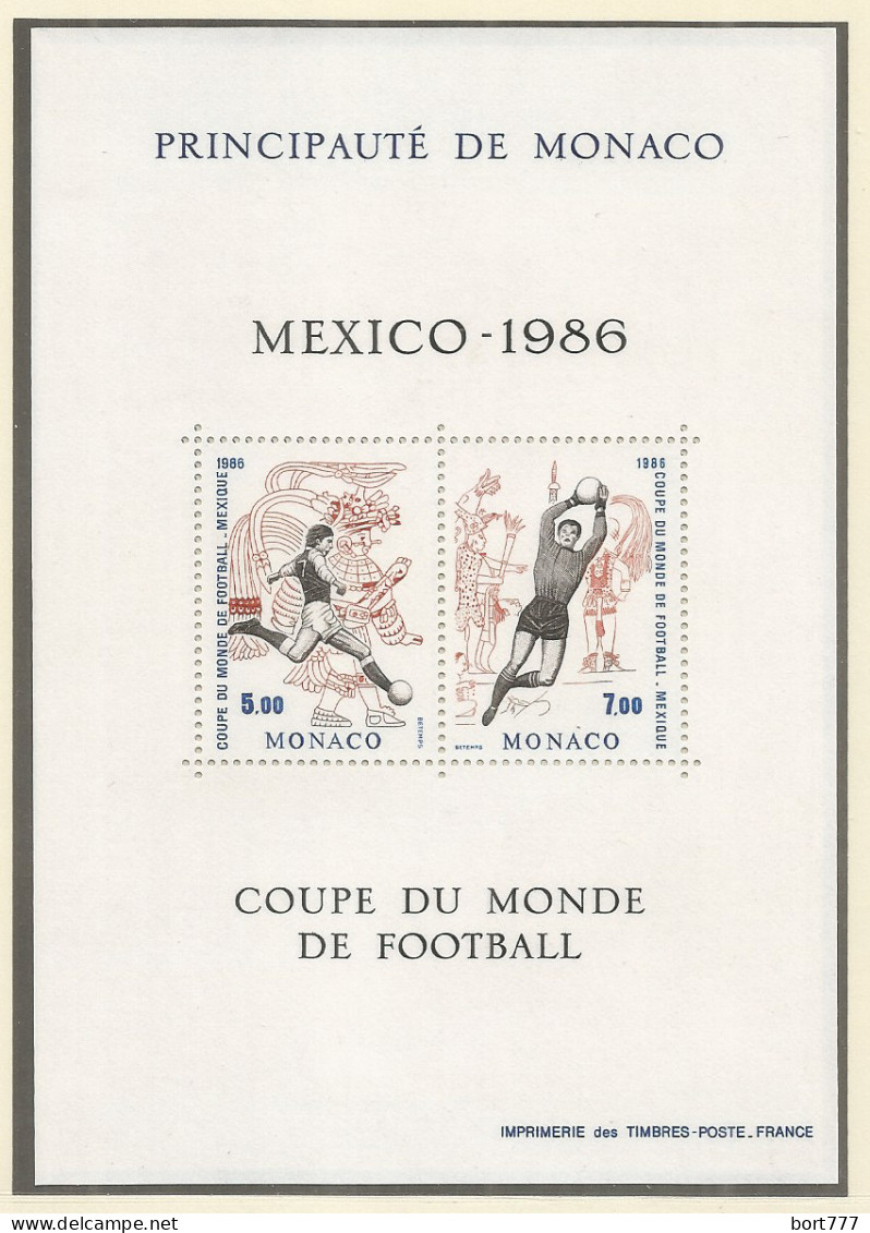Monaco 1986 Year., S/S Block Mint MNH (**) - Sports Soccer Footboll - Blocs