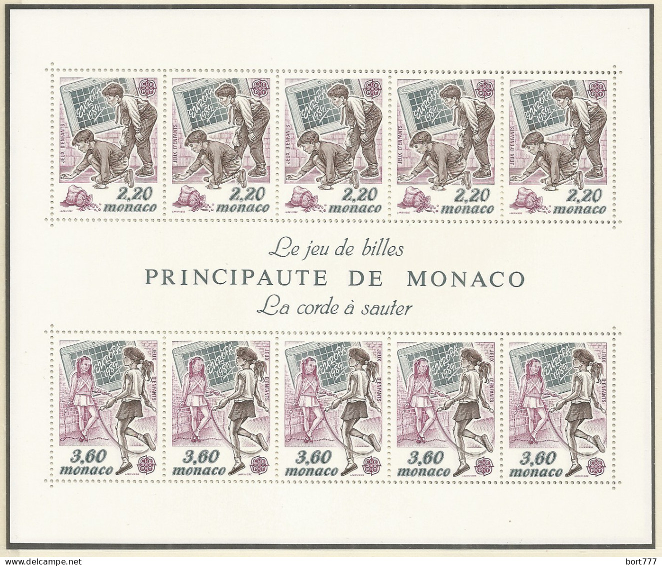 Monaco 1989 Year., S/S Block Mint MNH (**) - EUROPA CEPT - Blocks & Sheetlets