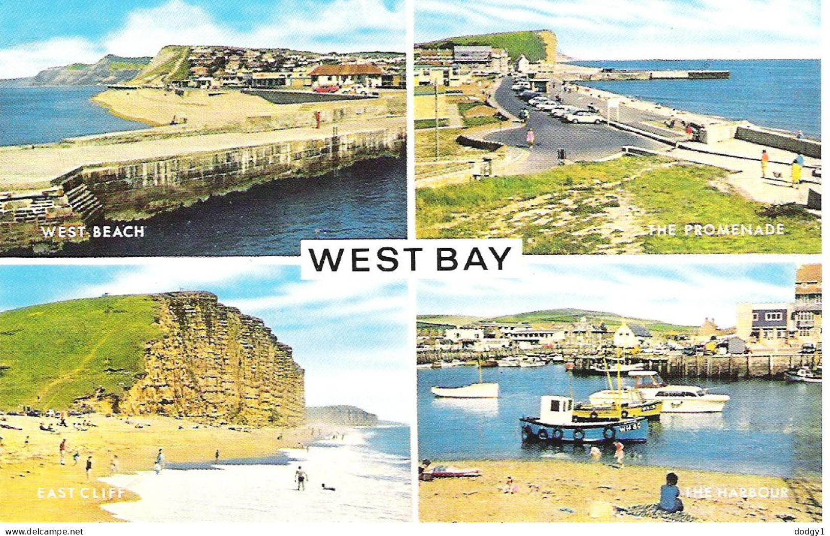 SCENES FROM WEST BAY, DORSET, ENGLAND. UNUSED POSTCARD Mm4 - Sonstige & Ohne Zuordnung