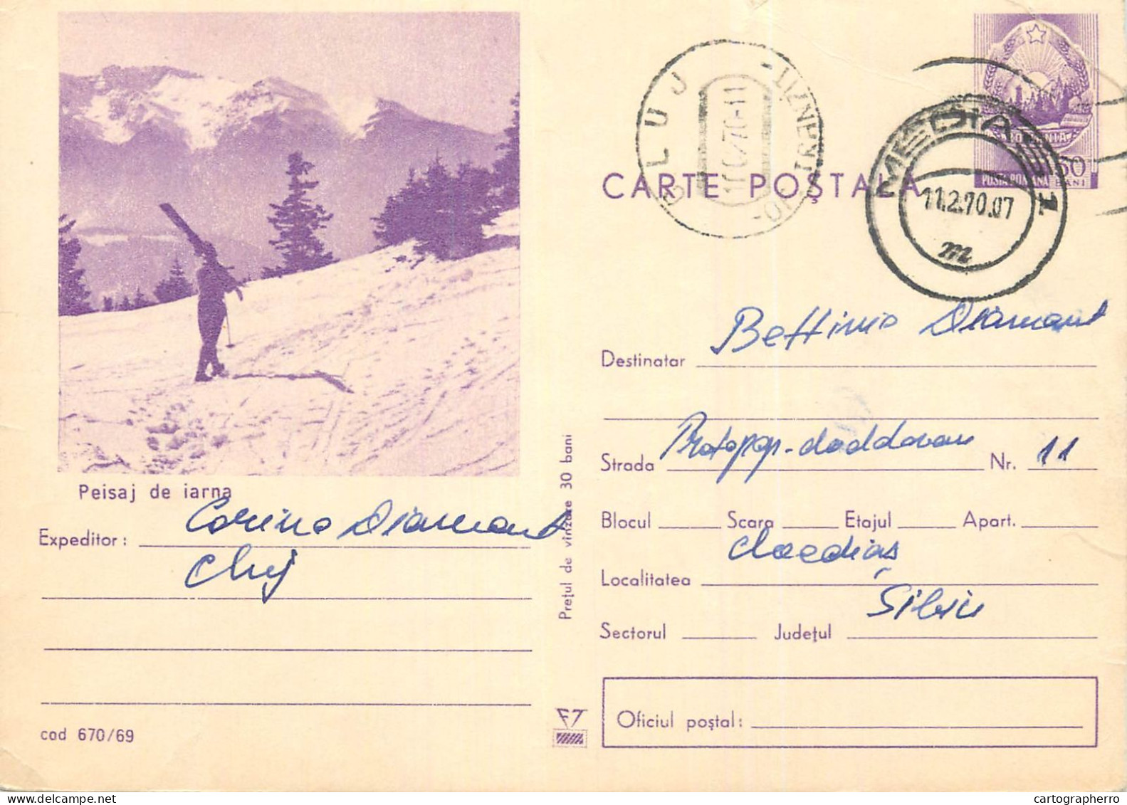 Postal Stationery Postcard Romania Peisaj De Iarna - Romania