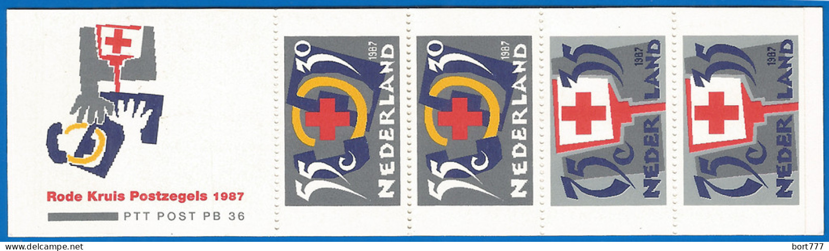 NETHERLANDS 1987 Booklet PB 36 - Mint MNH (**) Red Cross - Postzegelboekjes En Roltandingzegels