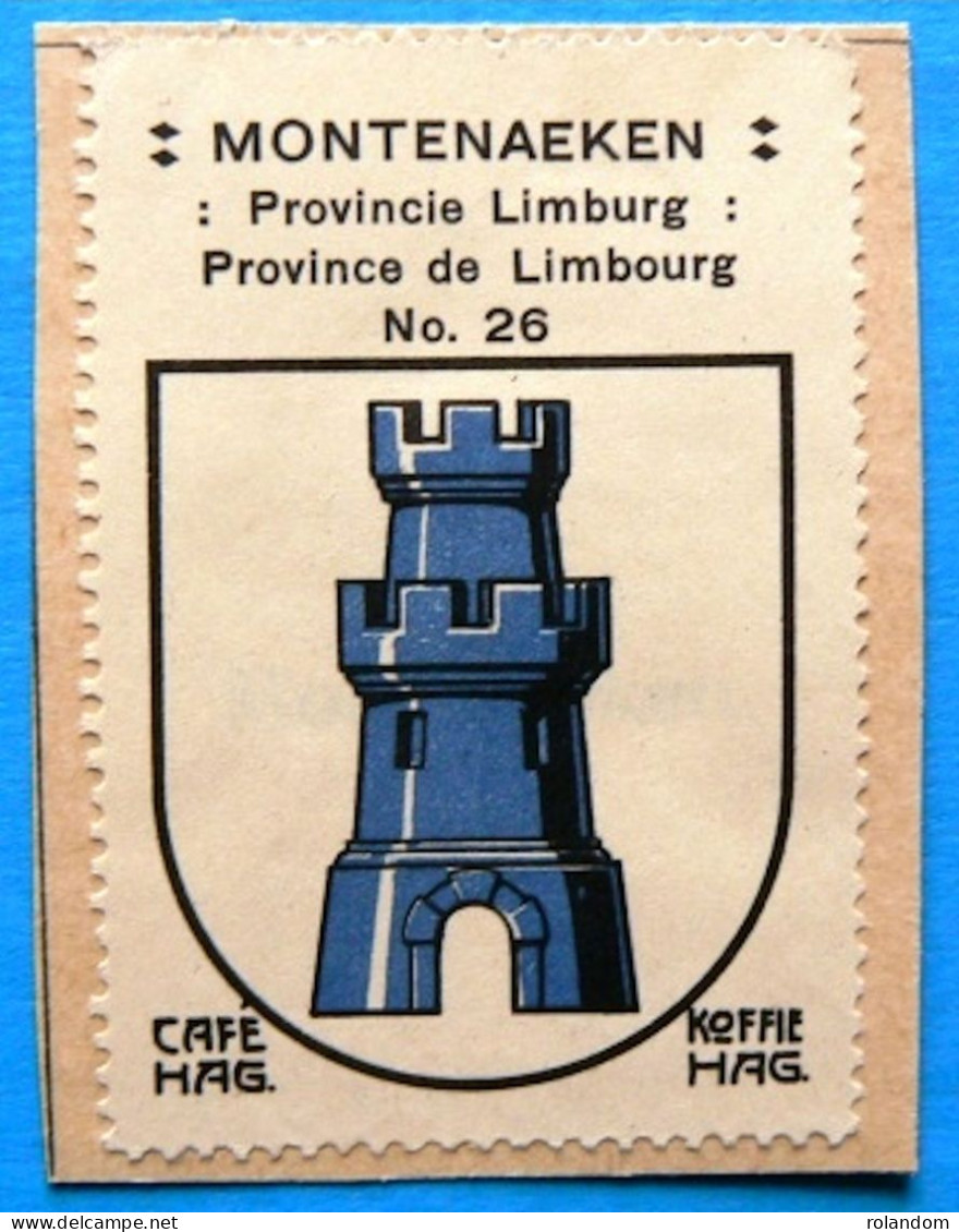 Limburg Limbourg N026 Montenaeken Montenaken Gingelom Timbre Vignette 1930 Café Hag Armoiries Blason écu TBE - Tea & Coffee Manufacturers