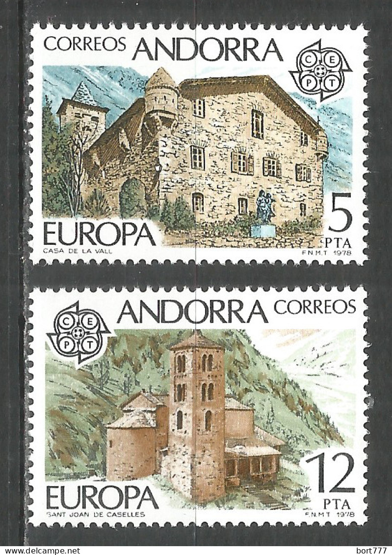 Spanish Andorra 1978 , Mint Stamps MNH (**) Europa Cept - Unused Stamps