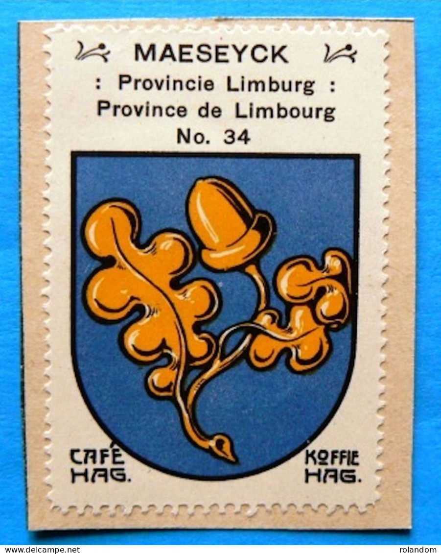 Limburg Limbourg N034 Maeseyck Maaseik Timbre Vignette 1930 Café Hag Armoiries Blason écu TBE - Thee & Koffie