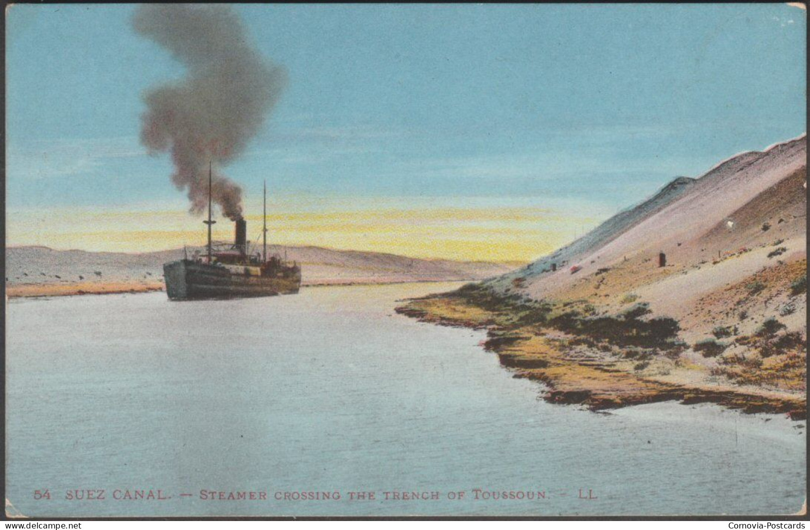 Steamer Crossing The Trench Of Toussoun, Suez Canal, C.1910 - Lévy Postcard LL54 - Ismaïlia