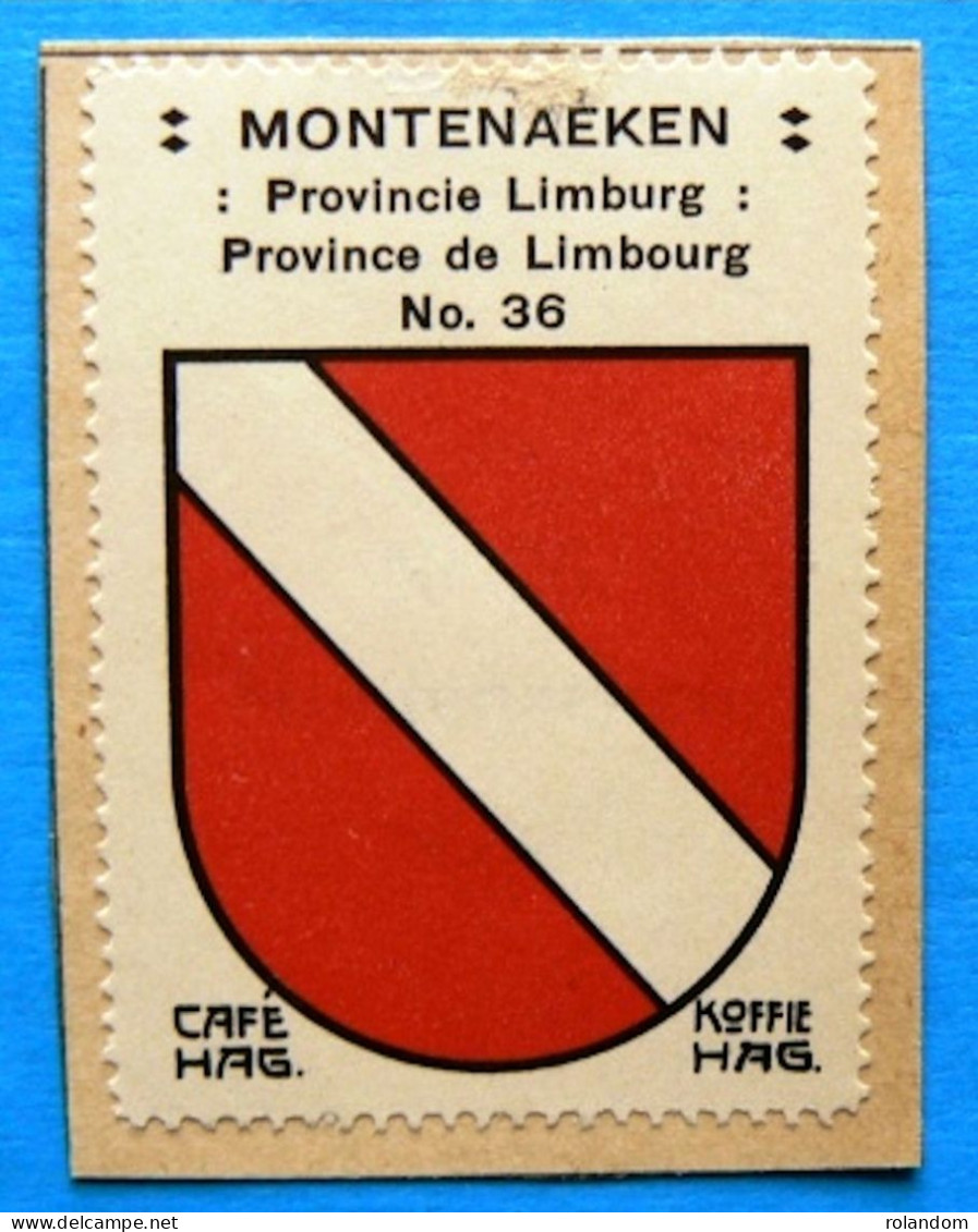 Limburg Limbourg N036 Montenaeken Montenaken Gingelom Timbre Vignette 1930 Café Hag Armoiries Blason écu TBE - Tee & Kaffee