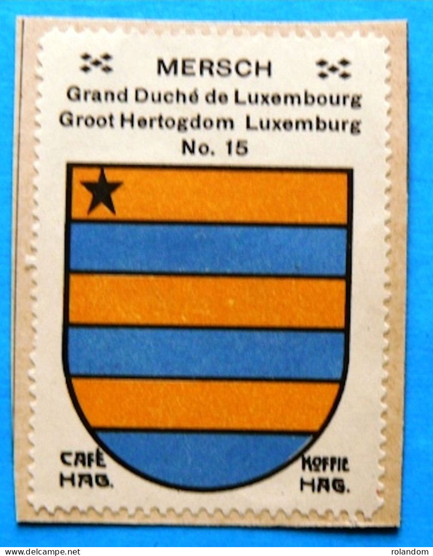 Grand-Duché De Luxembourg N015 Mersch Timbre Vignette 1930 Café Hag Armoiries Blason écu TBE - Tee & Kaffee