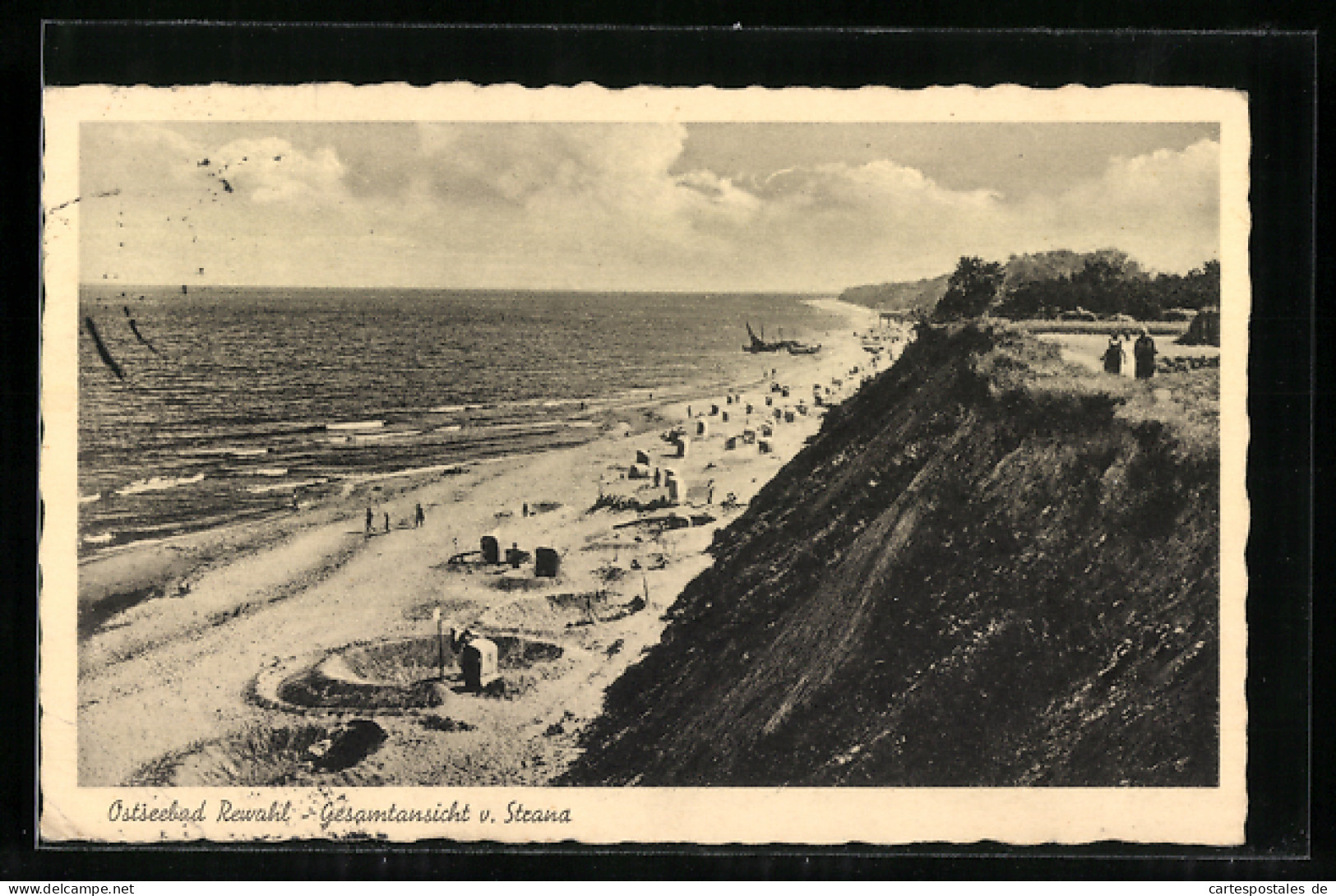 AK Rewahl, Gesamtansicht Vom Strand  - Pommern