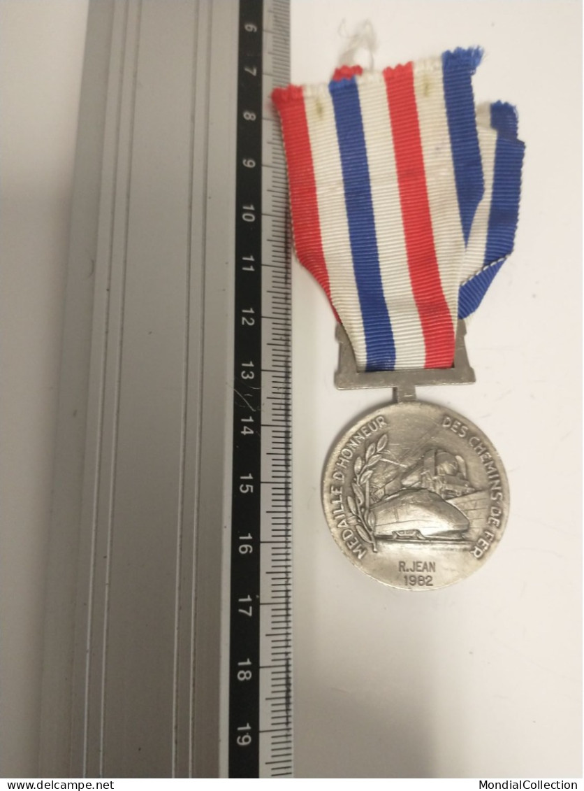 MEDAILLE HONNEUR DES CHEMINS DE FER JEAN 1982 REPUBLIQUE FRANCAISE - Altri & Non Classificati