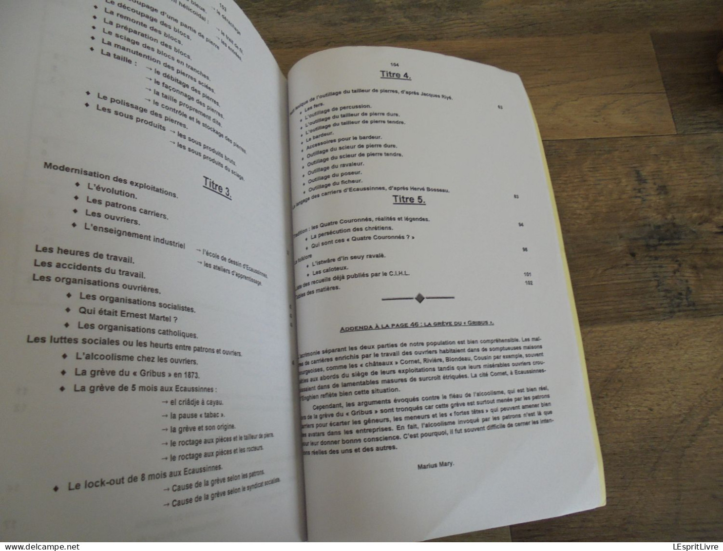 ORIGINE ET EXPLOITATION DE LA PIERRE à ECAUSSINNES Régionalisme Hainaut Carrière Pierre Outils Carrières Pierre Métier - Belgique