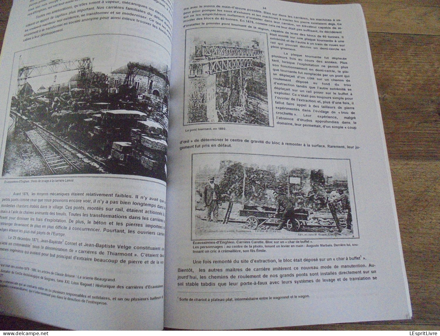 ORIGINE ET EXPLOITATION DE LA PIERRE à ECAUSSINNES Régionalisme Hainaut Carrière Pierre Outils Carrières Pierre Métier