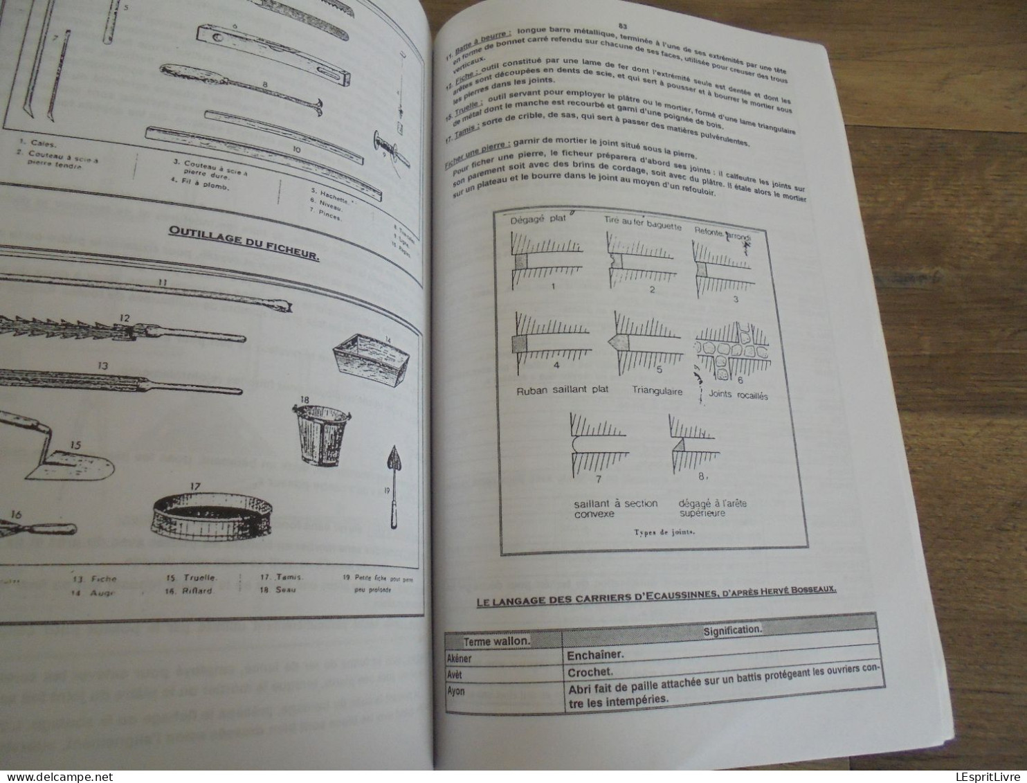 ORIGINE ET EXPLOITATION DE LA PIERRE à ECAUSSINNES Régionalisme Hainaut Carrière Pierre Outils Carrières Pierre Métier