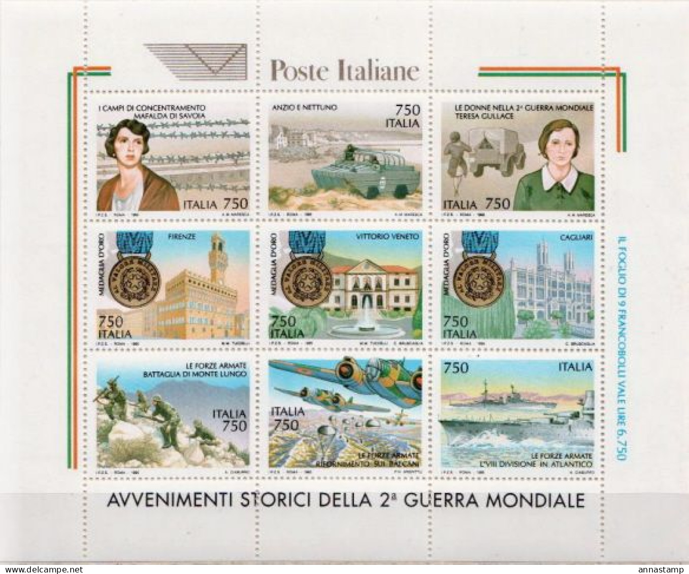 Italy MNH Minisheet - 2. Weltkrieg