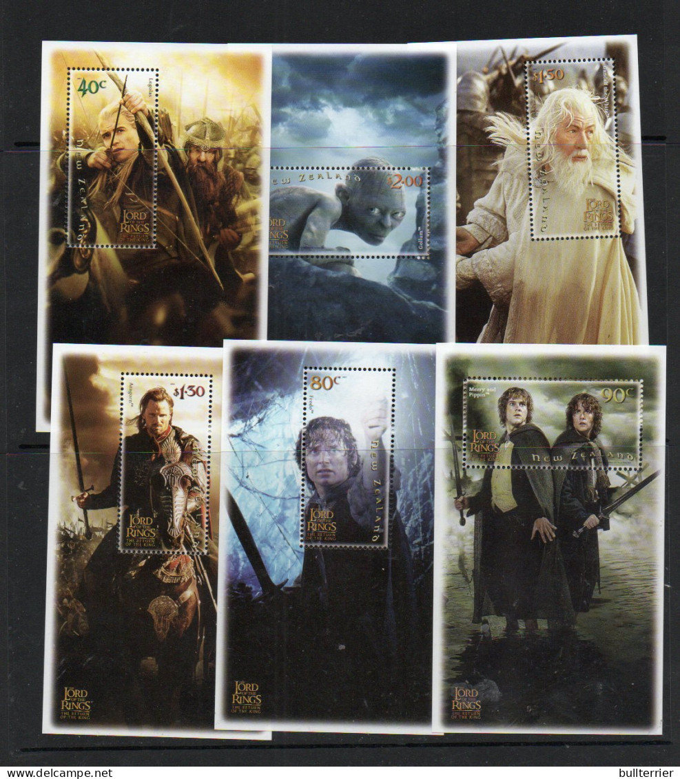 NEW ZEALAND - LORD OF THE RINGS SET OF 6 SOUVENIR SHEETS   MINT NEVER HINGED  - Ungebraucht