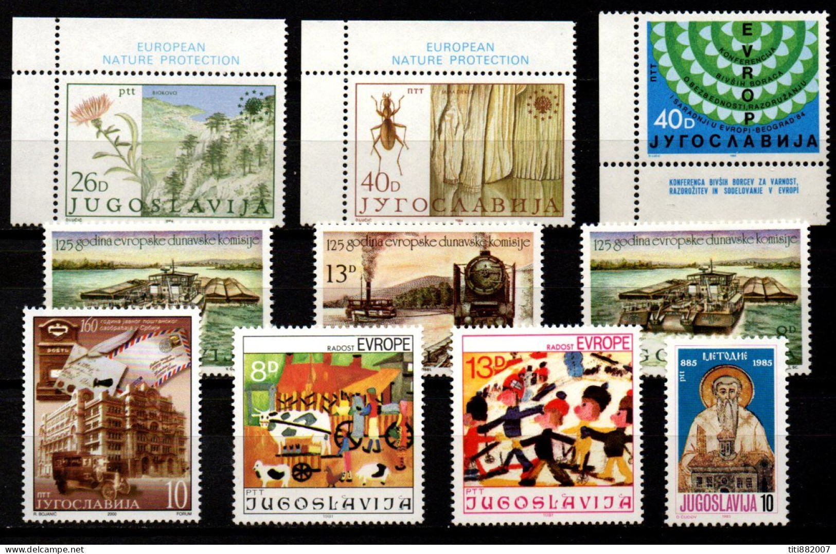 YOUGOSLAVIE   -    Petit   LOT De  10 Neufs   (*)    Europa, Train, Insecte, Fleur  ..... - Unused Stamps