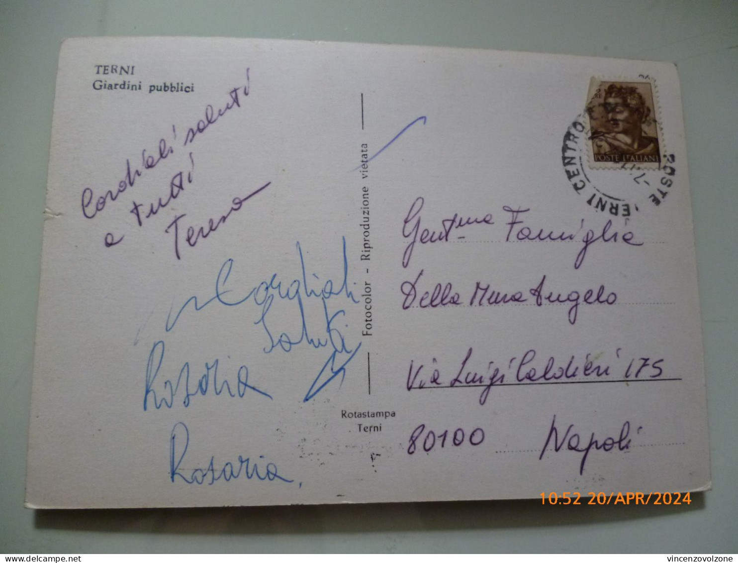 Cartolina Viaggiata "TERNI Giardini Pubblici" 1964 - Terni