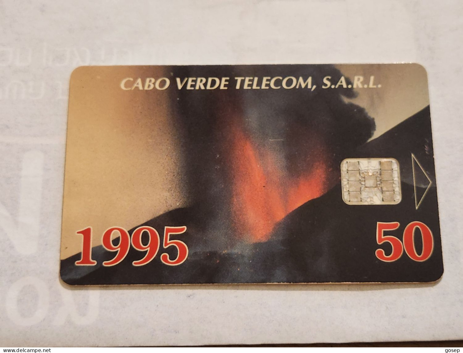 CPV-10)-COBE VARDE-Volcano-"VULCÃO-(4)-(C5A154289)-(50units)-used Card - Cap Vert