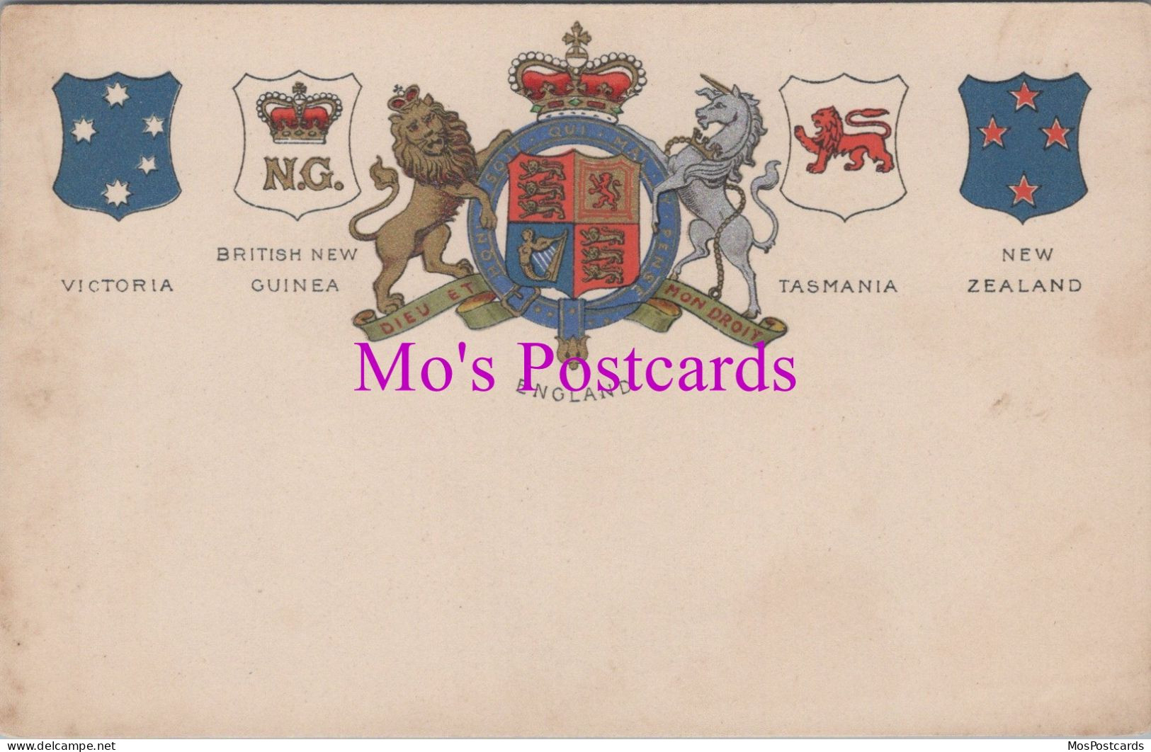 Heraldic Postcard - Heraldry, England, Victoria, British New Guinea DZ148 - Geschichte