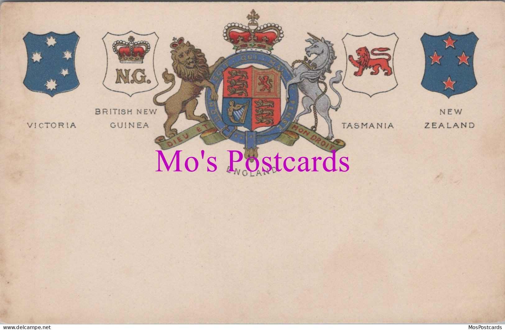 Heraldic Postcard - Heraldry, England, Victoria, British New Guinea DZ148 - Storia