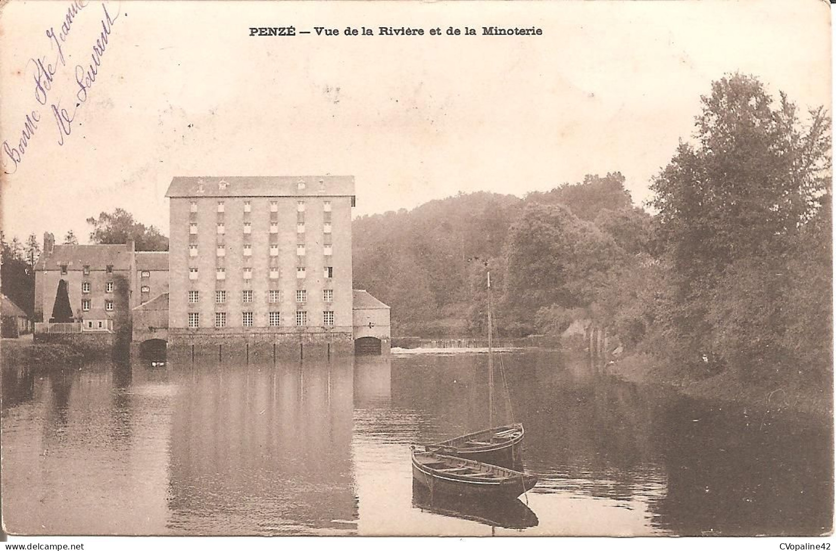 PENZE (29) Vue De La Rivière Et De La Minoterie En 1904 (Dos Non Divisé) - Autres & Non Classés