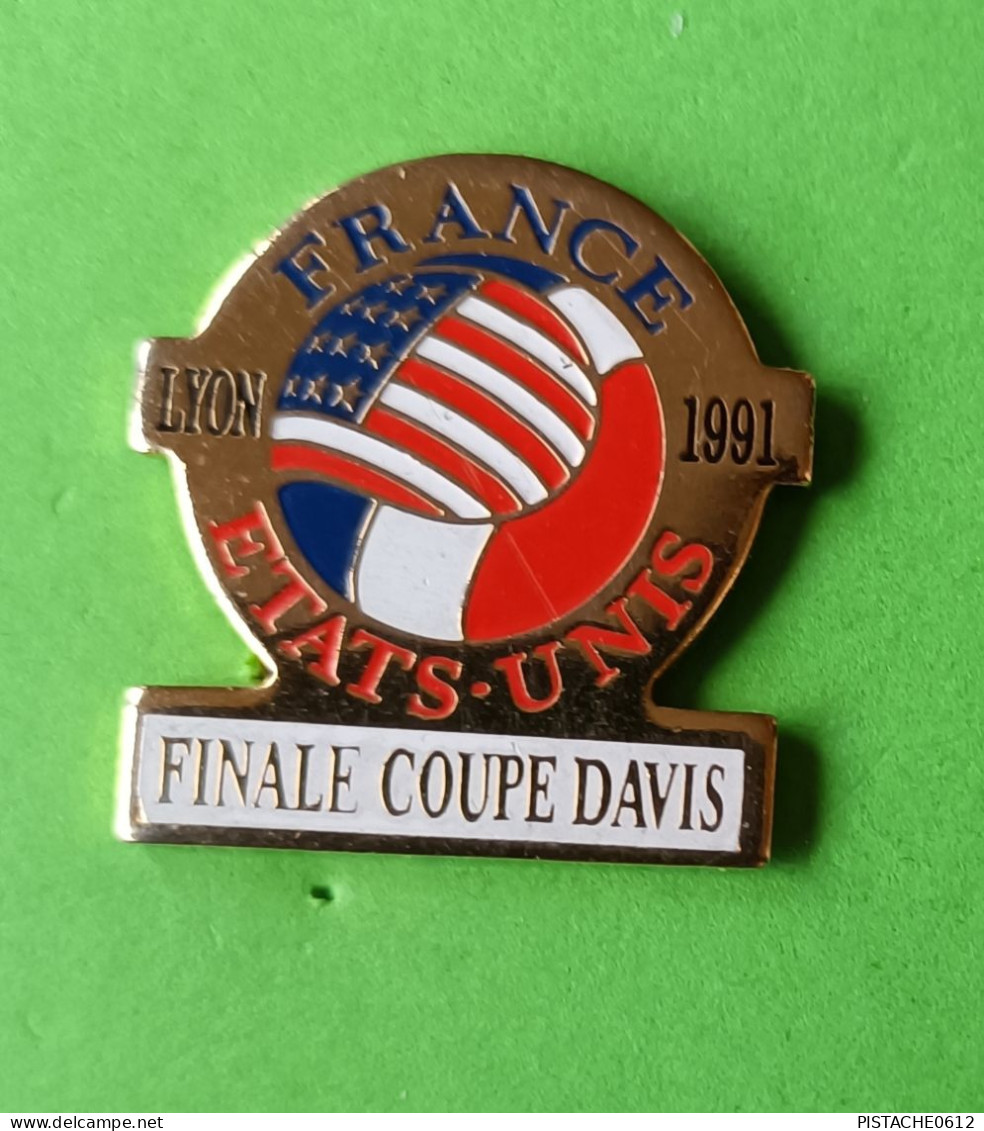 Pin's Tennis Finale Coupe Davis France Etats-Unis Lyon 1991 - Tenis