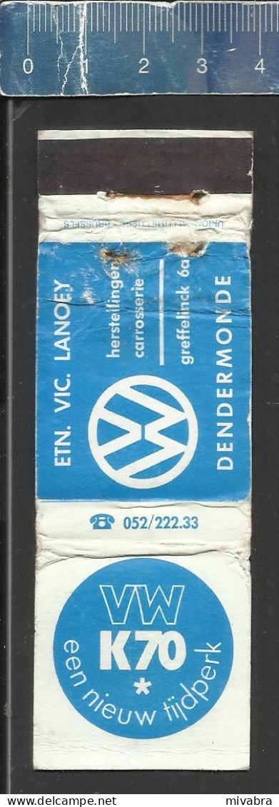 ETN. VIC. LANOEY DENDERMONDE VW VOLKSWAGEN  K70  - OLD MATCHCOVER BELGIUM - Matchbox Labels