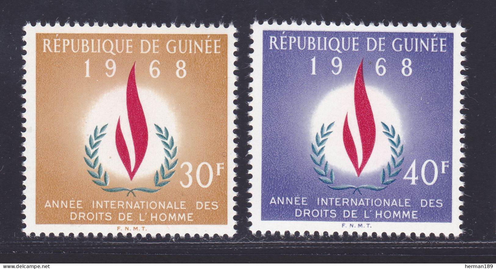 GUINEE N°  342 & 343 ** MNH Neufs Sans Charnière, TB (D7795) Droits De L'Homme - 1968 - Guinea (1958-...)