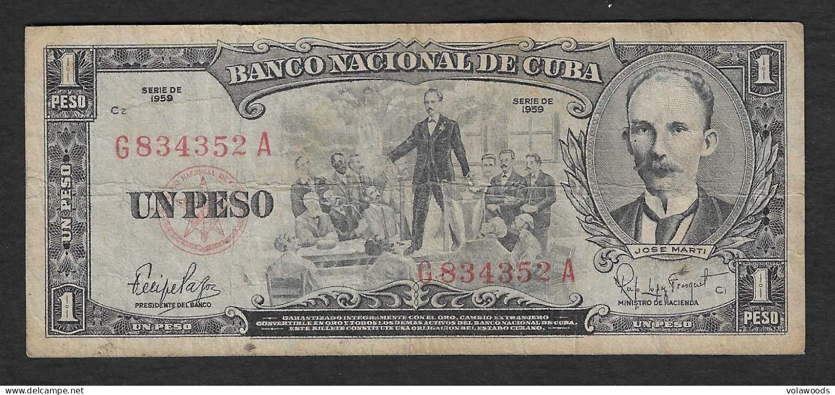 Cuba - Banconota Circolata Da 1 Peso P-90a - 1959 #17 - Kuba