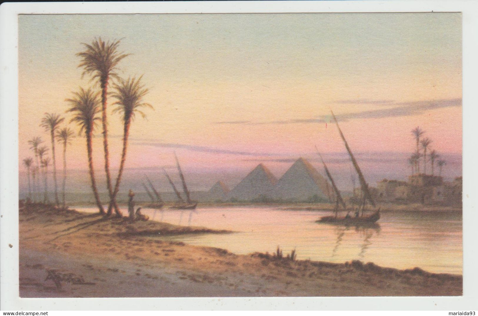 EGYPTE - GLORIOUS SUNSET IN THE NILE NEAR THE PYRAMIDS OF GIZA - Piramidi