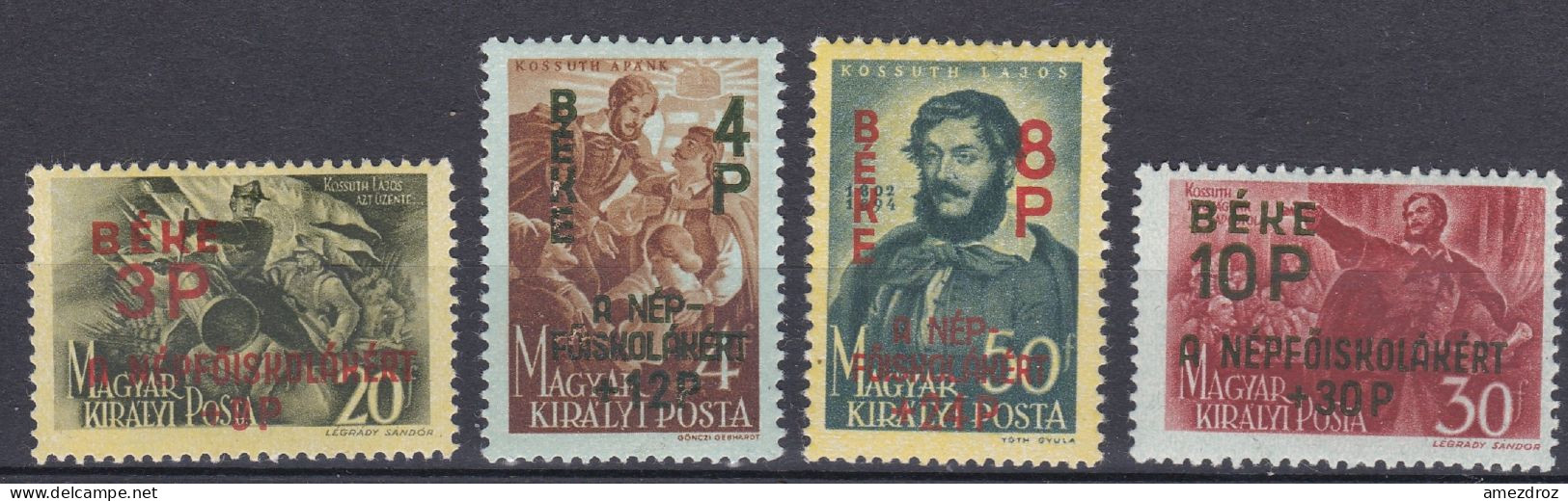 Hongrie 1945  Mi  774-778 * Série Complète Surimprimé Et Surtaxé (A18) - Unused Stamps