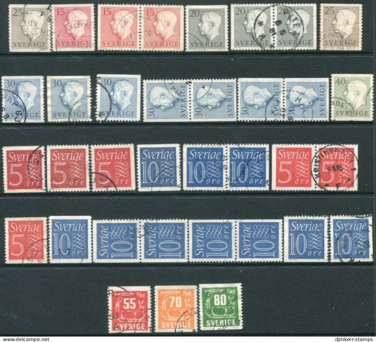 SWEDEN 1957 Complete Definitive Issues Used.  Michel 423-433 - Usati
