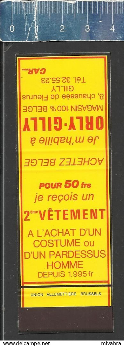 JE M'HABILLE À ORLY - GILLY MAGAZIN 100% BELGE - OLD MATCHCOVER BELGIUM - Matchbox Labels