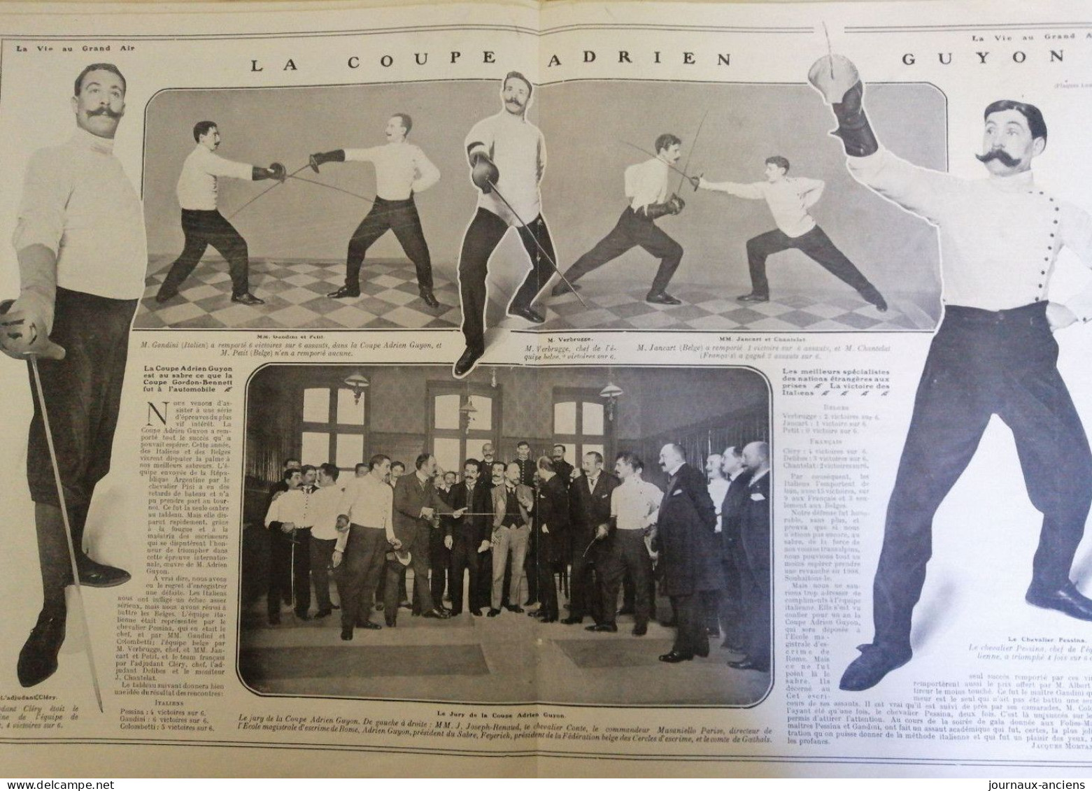 1908 ESCRIME - LA COUPE ADRIEN GUYOT - LE CHEVALIER PESSINA - L'ADJUDANT CLÉRY - LA VIE AU GRAND AIR - 1900 - 1949