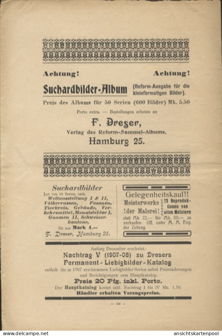 Liebig Bilder Zeitung Reklame Dreser Heft 10, Jhrg. 12, 1907 - Advertising