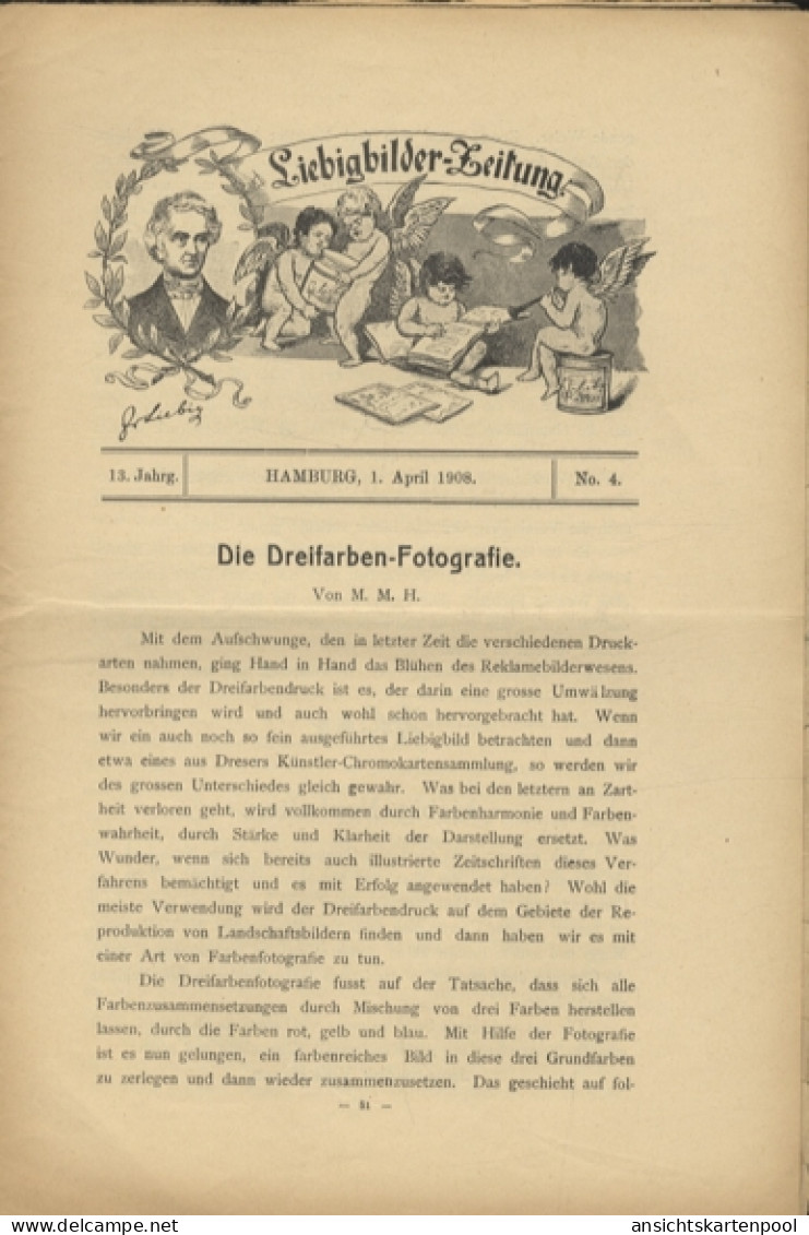 Liebig Bilder Zeitung Reklame Dreser Heft 4, Jhrg. 13, 1908 - Advertising