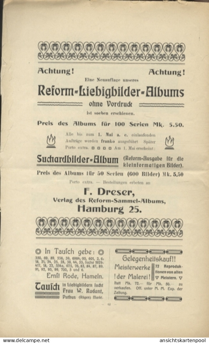 Liebig Bilder Zeitung Reklame Dreser Heft 4, Jhrg. 12, 1907 - Advertising