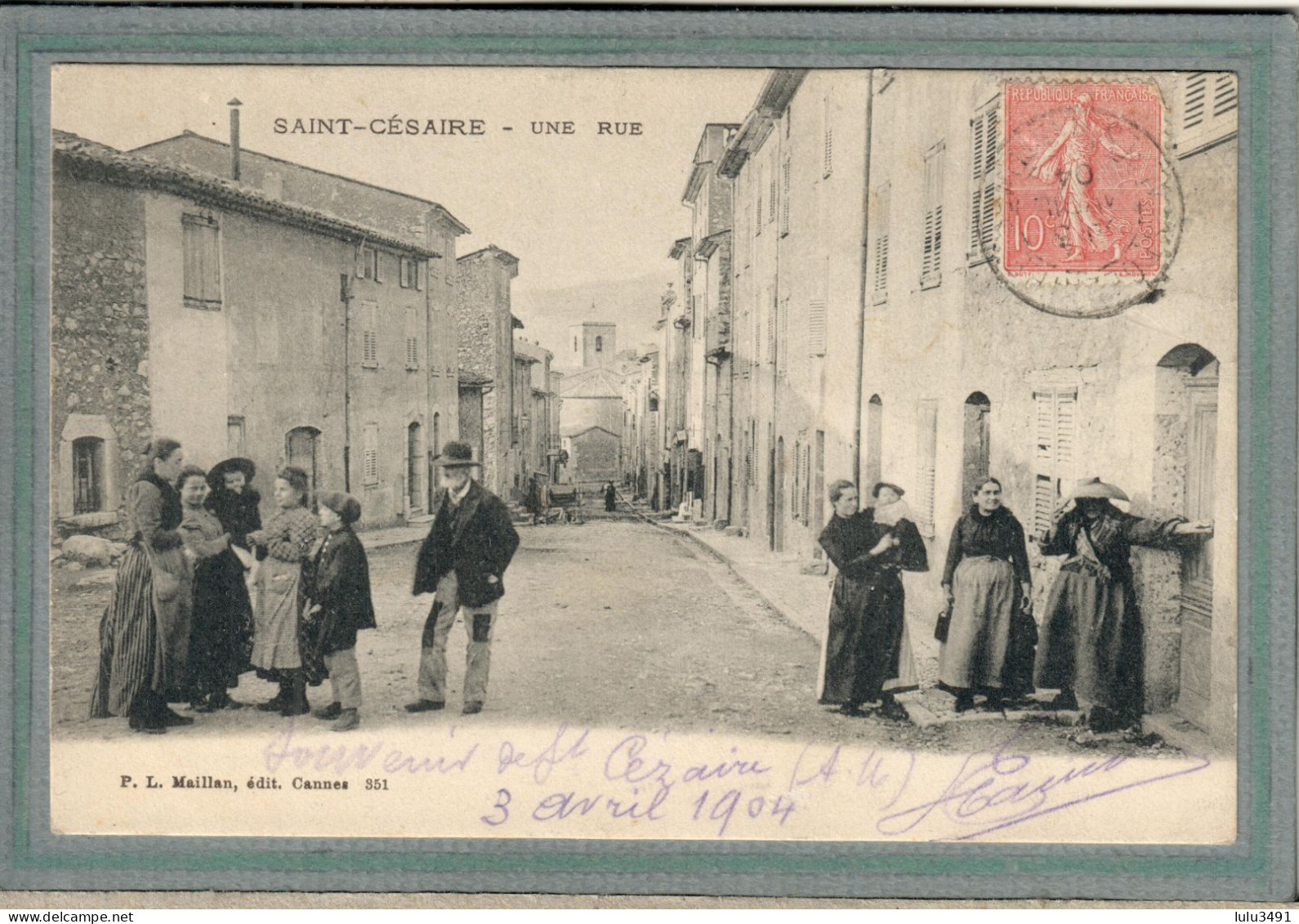 CPA (06) SAINT-CESAIRE - Aspect D'une Rue En 1904 - Autres & Non Classés