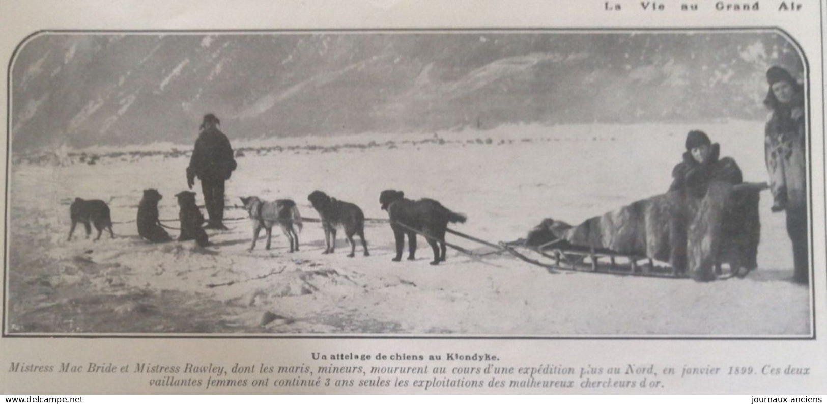 1908 SPORTSMEN DES RÉGIONS ARCTIQUES - DAWSON CITY - ATTELAGE DE CHIENS AU KLONDYKE - LA VIE AU GRAND AIR - Other & Unclassified