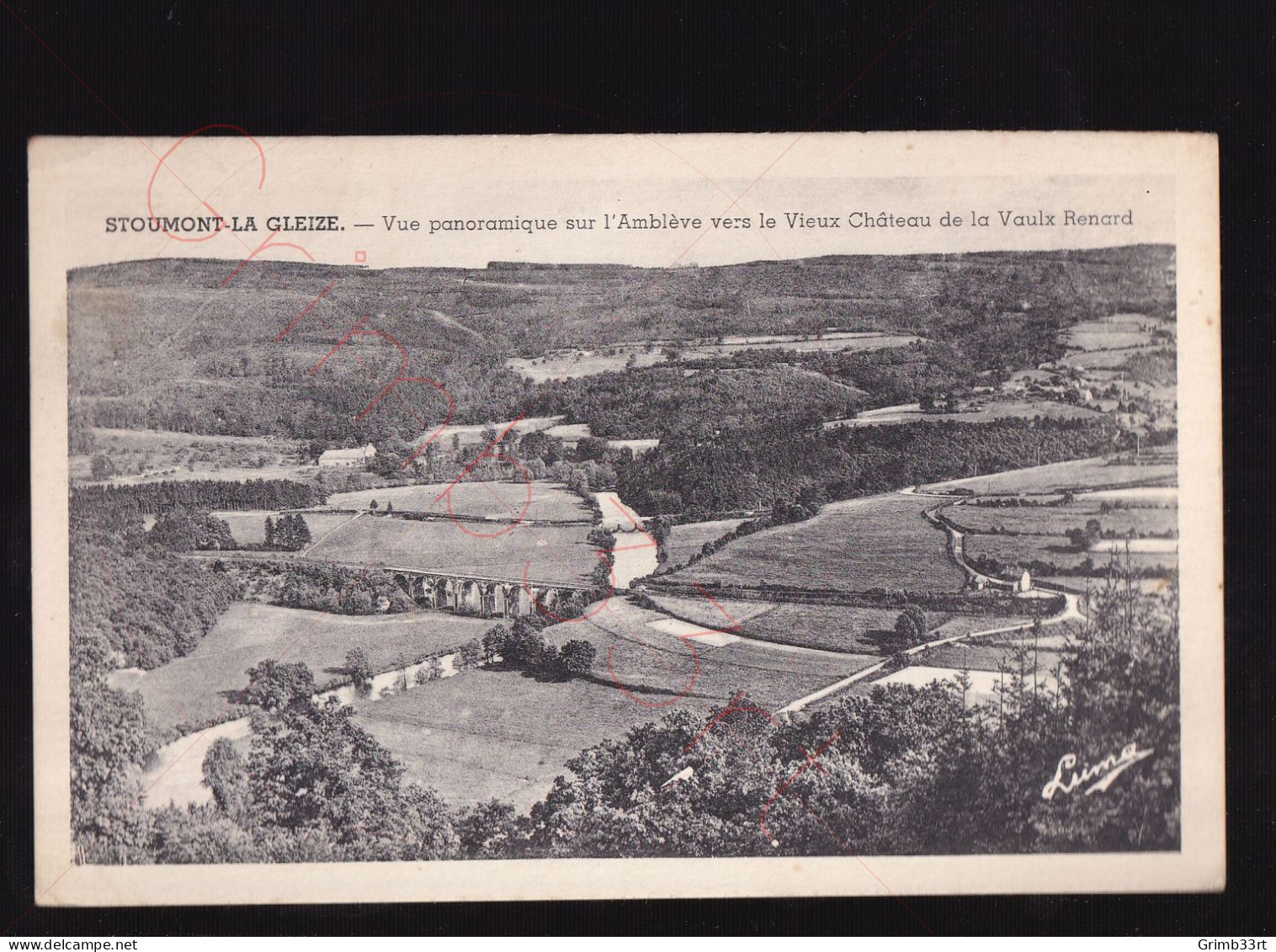 Stoumont-La Gleize - Vue Panoramique Sur L'Amblève Vers Le Vieux Château De La Vaulx Renard - Postkaart - Stoumont